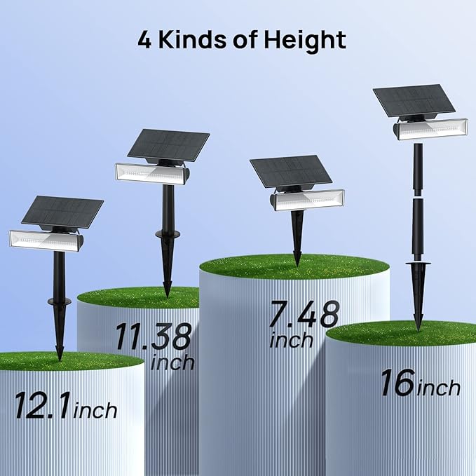 Consciot Solar Outdoor Lights Christmas, 54 LEDs Solar Spot Lights 7 Multicolor Changing, Solar Lights Outdoor Waterproof IP67, Landscape Lights for Yard Garden Patio Christmas Decor, 2 Pack