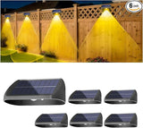 EGOBOO Solar Fence Lights 6 Pack, Backyard Solar Lights Outdoor Waterproof, Dusk to Dawn Auto Lighting Mounted for | Lumora