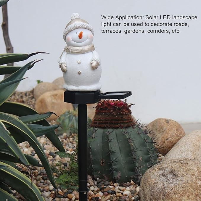 FLEXMAN Outdoor Christmas Decorations, Christmas Outdoor Solar Pathway Lights, Snowman Light Stakes for Decorate Roads, Terraces, Gardens, Corridors