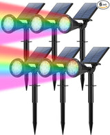 Color Changing Solar Spot Lights Outdoor Waterproof 180° Adjustable Colored RGB Solar Powered Landscape Lights for | Lumora