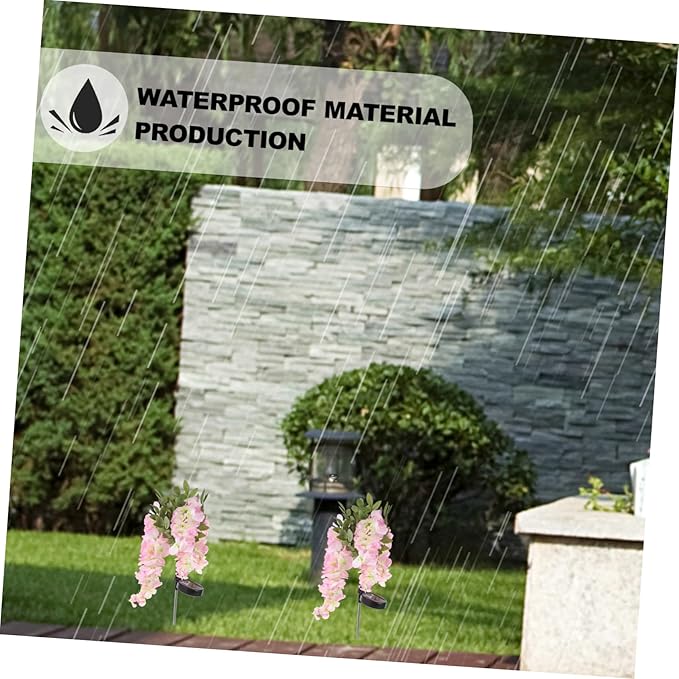 Mikikit Solar Pathway Light Led Solar Garden Landscape Lamp Wisteria Design for Outdoor Decoration Courtyards and Gardens