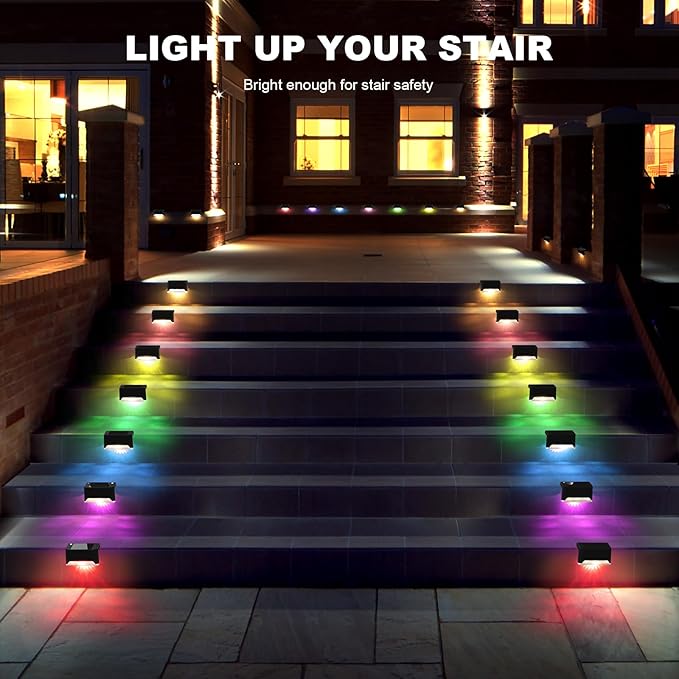 pearlstar 16 Pack Color Changing Solar Deck Lights,Solar Pool Side Lights,Waterproof LED Light for Outdoor Decks | Lumora