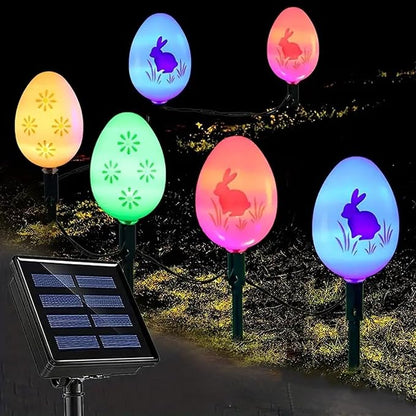 20 Pack Solar Eggs Stake Lights for Easter Decor, 3 Lighting Modes, Outdoor Waterproof Colorful Solar Light for Garden Pathway Light Cemetery Grave Porch Walkway Easter Theme Decorations