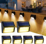 Bright Solar Fence Lights, 6 Pack Outdoor Step Lights, IP65 Waterproof, 3000K Warm-White, Dusk to Dawn Outdoor | Lumora