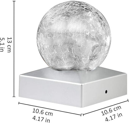 SUNNYPARK 4x4 Solar Post Cap Lights Deck Fence Outdoor Railing Lights Decorative Solar Powered Gazing Ball Caps LED Lamp for Garden, Patio, Pathway