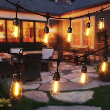 LED Outdoor String Lights, Bulbs Shatterproof Patio Lights with 8 Lighting Modes, 4-Level Dimmable Warm White, Waterproof Hanging Lights for Garden, Pergola, Bistro, Party Decor, Dimmable 2700K (75FT)