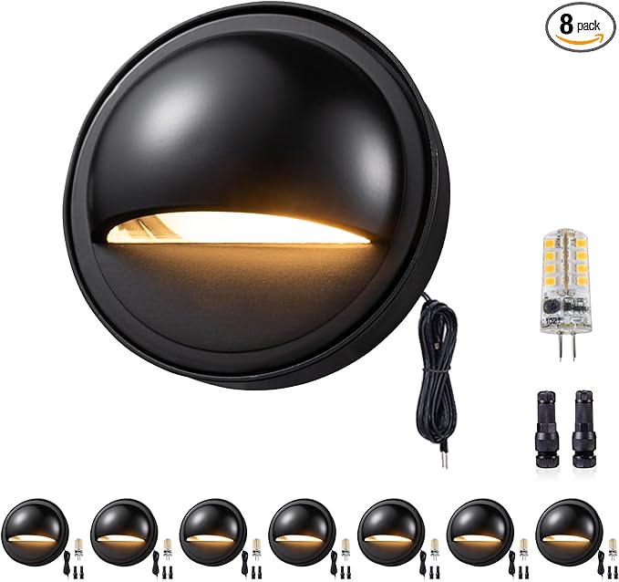 Gardenreet Low Voltage Deck Lights - Landscape Solid Brass LED Step Lights Outdoor, 12V Hardwired IP65 Waterproof | Lumora