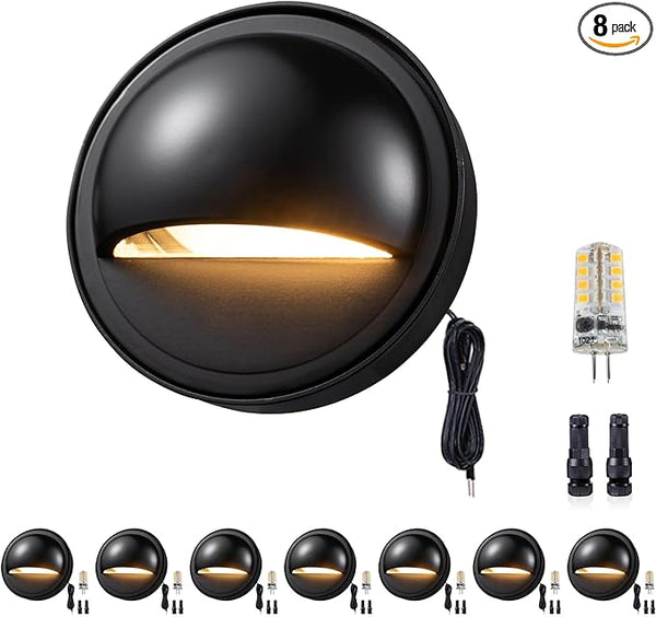 Gardenreet Low Voltage Deck Lights - Landscape Solid Brass LED Step Lights Outdoor, 12V Hardwired IP65 Waterproof | Lumora