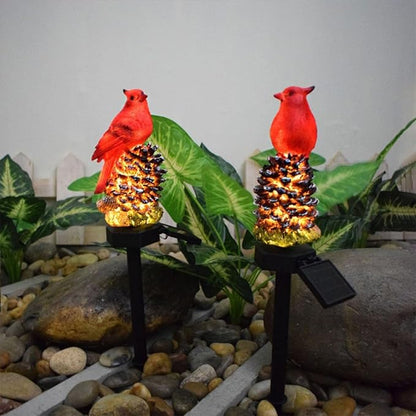 Cardinal Solar Powered Christmas Stake Lights, Solar Light Garden Stake Garden Yard Lawn Christmas Decorations Lights Pathway Stake Lights