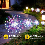 Solar Firework Lights for Outside, 8 Modes RGB Color Changing Fireworks Solar Fairy Light Outdoor for Garden Yard | Lumora