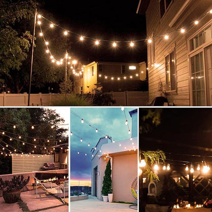 S14 LED Outdoor String Lights, Shatterproof IP65 27Ft (Maximum 918Ft) for Patio Lightings Outdoor Waterproof, Outside Lights for Outdoor Lighting, Edison Vintage Backyard Lights
