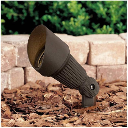 John Timberland Hooded 7 1/2" High Traditional Outdoor Landscape Spotlight Porch House Exterior Outside LED Bulb Weatherproof Brown Bronze Finish Aluminum Front Door Patio Garage Home Deck