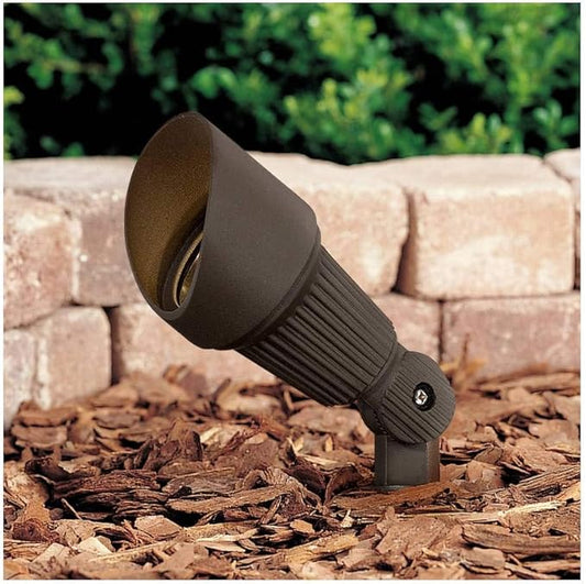 John Timberland Hooded 7 1/2" High Traditional Outdoor Landscape Spotlight Porch House Exterior Outside LED Bulb Weatherproof Brown Bronze Finish Aluminum Front Door Patio Garage Home Deck