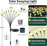 12-Pack Garden Solar Lights, 96 LED Solar Lights Outdoor for Garden Decor, Waterproof Firefly Light Outdoor (Sway | Lumora