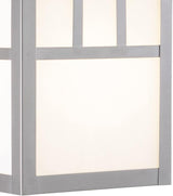 VAXCEL Mission 9.5 in. H 1-Light Stainless Steel Mission Outdoor Wall Sconce Made of Durable Steel, White Tiffany | Lumora