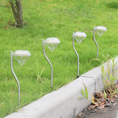 Ulalaza 4Pcs Solar Landscape Light Outdoot Stake Lights for Lawn Walkway Driveway Outdoor Yard Garden(Warm White)