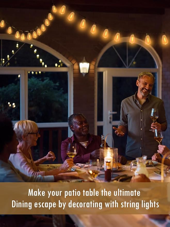 DAMAING Outdoor String Lights Weatherproof 400FT shatterproof connectable Patio Lights for Outside 4 Pack x 100FT | Lumora