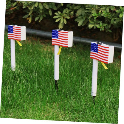 MERRYHAPY Solar American Flag Lawn Light Patriotic Solar Stake Light for Garden Yard Patio Pathway Outdoor Landscape Lighting