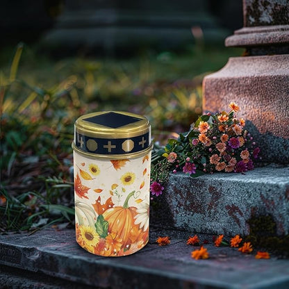 Autumn Fall Pumpkin Outdoor Solar Lights,Solar Stake Lights Waterproof Solar Garden Lights Landscape Lighting Solar Pathway Lights Solar Lantern Outdoor Powered-Warm White