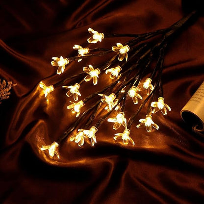 Solar Flower Fairy Light, Warm White Stainless Steel Solar Path Lights for Outdoor Landscape Lighting, Patio, Yard, Walkway, Driveway, Garden (Warm White) (1 Piece)