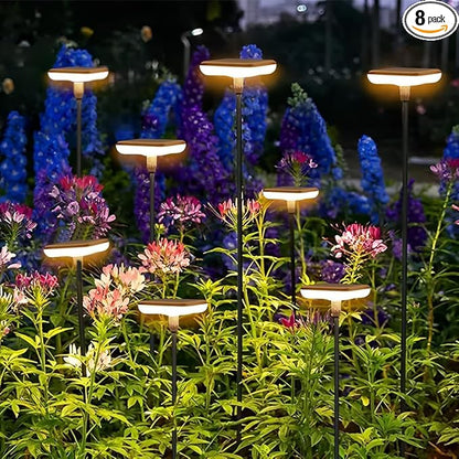 Solar Pathway Light Solar Lights Outdoor Garden Solar Landscape Lights 34LM Bright Up to 12H IP65 Waterproof Auto On/Off for Walkway Outside Yard Path Patio Lawn Flower Decorations (8, Warm white)