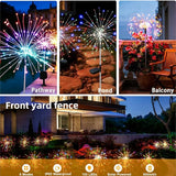 Solar Firework Lights for Outside, 8 Modes RGB Color Changing Fireworks Solar Fairy Light Outdoor for Garden Yard | Lumora