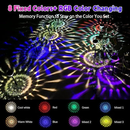 Solar Pathway Lights Outdoor, Color Changing+8 Fixed Color (Warm White, Cool White, Colored) Solar Lights Outdoor, Bright Solar Powered Garden Light (12)