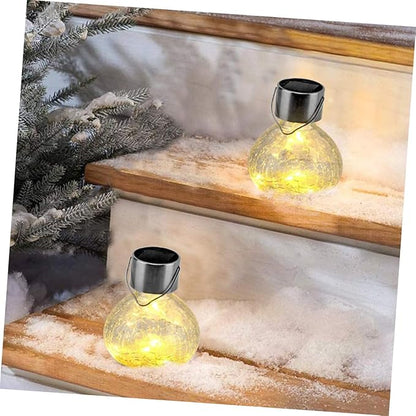 Kisangel Solar Cracked Glass Ball Light for Outdoor Garden Waterproof Solar Pathway Lamp Decorative Landscape Lighting for Patio and Yard