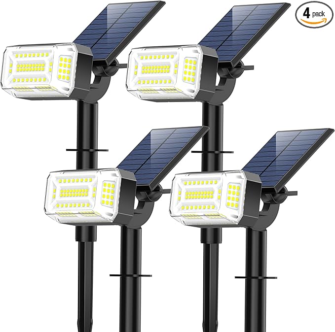 Solar Spot Lights Outdoor, 102 LED Solar Garden Yard Spotlight Waterproof Landscape Flood Powered Lights with | Lumora