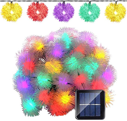 Hann® 22FT 50 LED Solar String Lights Dandelion Ball Fairy Decorative Lights for Outdoor Home Lawn Garden Patio Party and Holiday Decorations (Dandelion,Multi-Color)