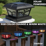 SIEDiNLAR Solar Post Cap Lights Outdoor 2 Color Modes for 4x4 5x5 6x6 Wooden Vinyl Posts Fence Deck Patio | Lumora