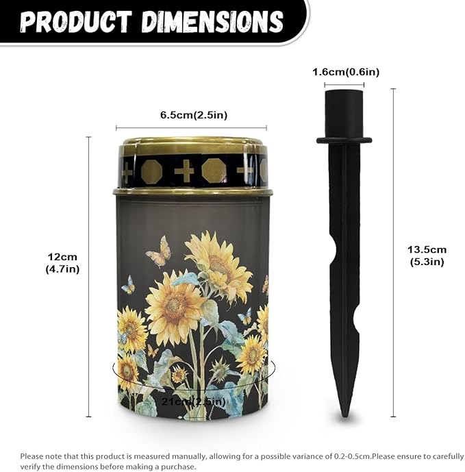 Sunflower Solar Garden Lights Outside Solar Lights for Yard Solar Lights Outdoor Landscape Path Lights LED Solar Lights Outdoor Garden Fall Decoration Flameless Candle