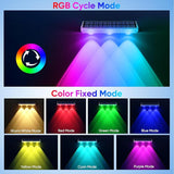 YiLaie Solar Fence Lights Outdoor - Warm White & RGB 6 Color, Solar Lights Outdoor IP67 Waterproof, Garden Lights | Lumora
