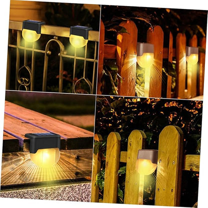 Solar Powered Stair Light Warm LED Outdoor Step Lamp for Fence Handrail Garden Lighting Easy Installation Weatherproof