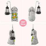 Solar Rabbit Garden Statue with Lantern – Waterproof Resin Outdoor Decor for Yard, Lawn, Patio, Garden – Gift for | Lumora