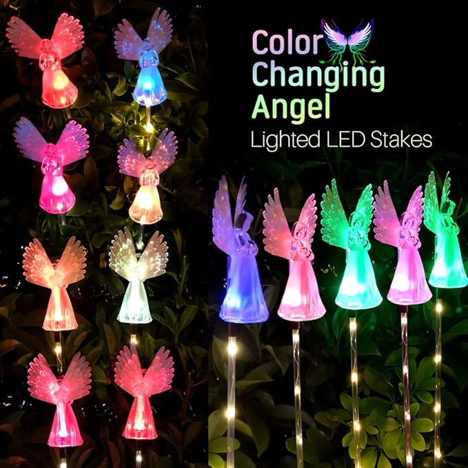 Qualife Solar Angel Lights Outdoor, Garden Gifts for Housewarming Mom Women,Solar Powered Decorative Lights for | Lumora