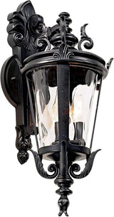 John Timberland Casa Marseille European Outdoor Wall Light Fixture Textured Black French 21 3/4" Clear Hammered | Lumora