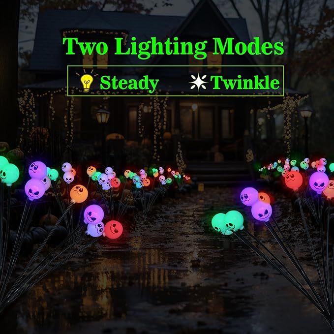 Solar Garden Lights Outdoor, 20 Led Swaying Colorful Decoration Lights, 2 Modes Waterproof Decor Lights for Garden Pathway Yard Patio(2 Pc)