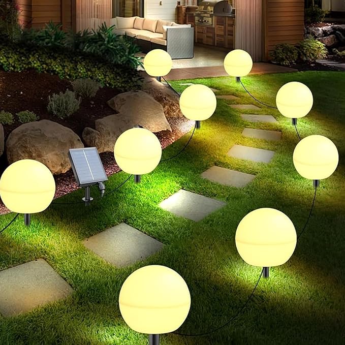 Solar Lights Outdoor Waterproof 5 Pack Globe Light for Outside Decorations Color Changing Solar Garden Lights for Yard Patio Pathway Party Christmas Tree Decor