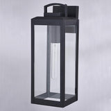 VAXCEL Kinzie Outdoor Porch Light, 6" W x 16.75" H Black Outdoor Lantern, Modern Dusk to Dawn Wall Light for Porch | Lumora