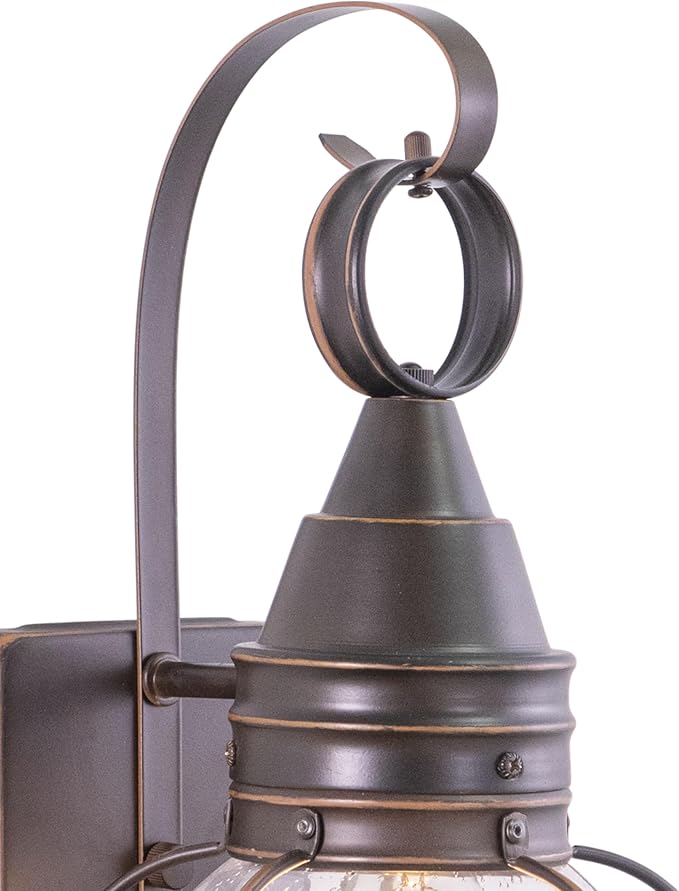 VAXCEL Chatham 13.5 in. H 1-Light Burnished Bronze Coastal Outdoor Wall Sconce Made of Durable Steel, Clear Seeded | Lumora