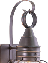 VAXCEL Chatham 13.5 in. H 1-Light Burnished Bronze Coastal Outdoor Wall Sconce Made of Durable Steel, Clear Seeded | Lumora