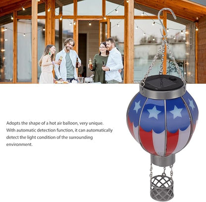 Solar Lantern Hot Air Balloon with Flickering Flame Light, Outdoor Hanging Lights Outdoor Garden Decor Lantern Decorative for Garden Yard Patio Farmhouse Decoration
