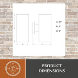 VAXCEL 2-Pack Chiasso 20 in. H 2-Light Textured Black Outdoor Wall Sconce Made of Rust-Resistant Aluminum Metal | Lumora