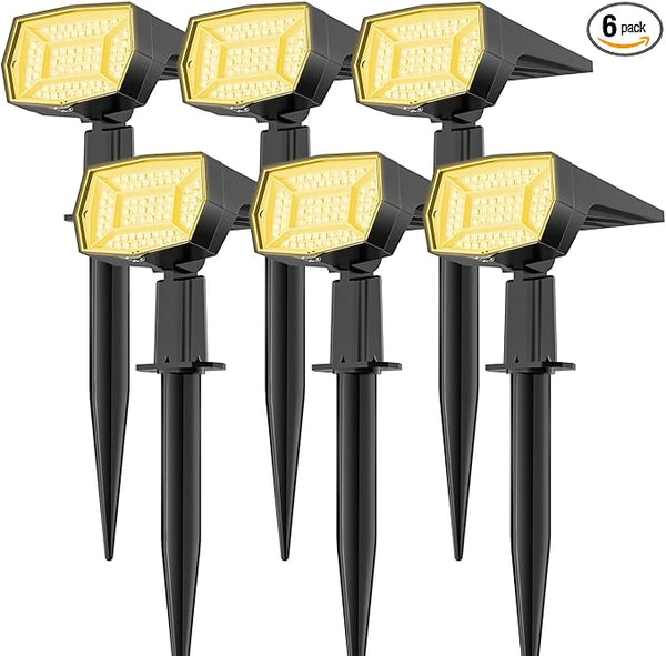 Fabrito 72 LEDs Solar Spot Lights Outdoor Waterproof, 3 Modes Landscape Spotlights, Dusk to Dawn Solar Powered | Lumora