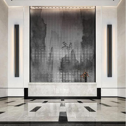 50 Inch Long Outdoor Waterproof Modern LED Wall Sconces, Indoor Black Wall Mount Fixtures,3000K Warm Light Rectangular Wall Light for Front Door, Stairway, Living Room,Porch Light