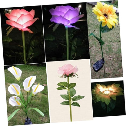 Solar Flower Garden Lights Led Solar Pathway Lights for Patio Driveway