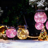 Hanging Outdoor Solar Lights,VGE 2 Pack 30LED Cracked Glass Ball Decorative Lights,Solar Powered Waterproof | Lumora