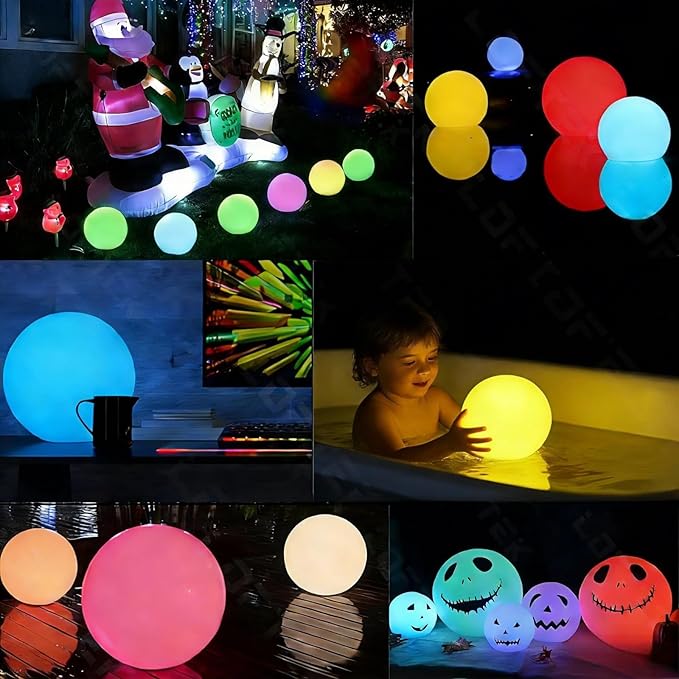 LOFTEK Floating Pool Lights - 6-inch Cordless Ball Light with Remote - 3 Modes & 16 RGB Color - Outdoor Path Light | Lumora