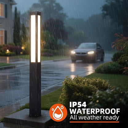 71" Tall Pathway Lights, Landscape Bollard Lights Outdoor, Modern Path Light Waterproof, Aluminum Driveway Light High Voltage Wired, 15W LED Lighting Walkway Lamp for Lawn Patio Yard Garden